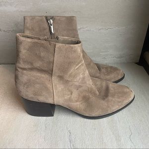 Suede Ankle Boots in Taupe - Women's Fashion Boot